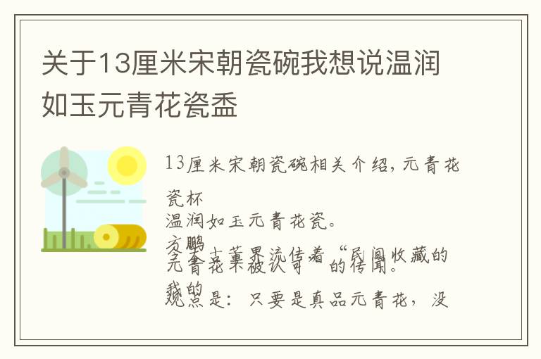 关于13厘米宋朝瓷碗我想说温润如玉元青花瓷盉