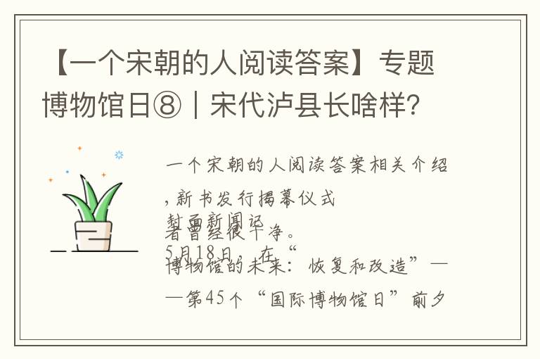 【一个宋朝的人阅读答案】专题博物馆日⑧｜宋代泸县长啥样？四川泸县宋代石刻博物馆新书揭晓答案