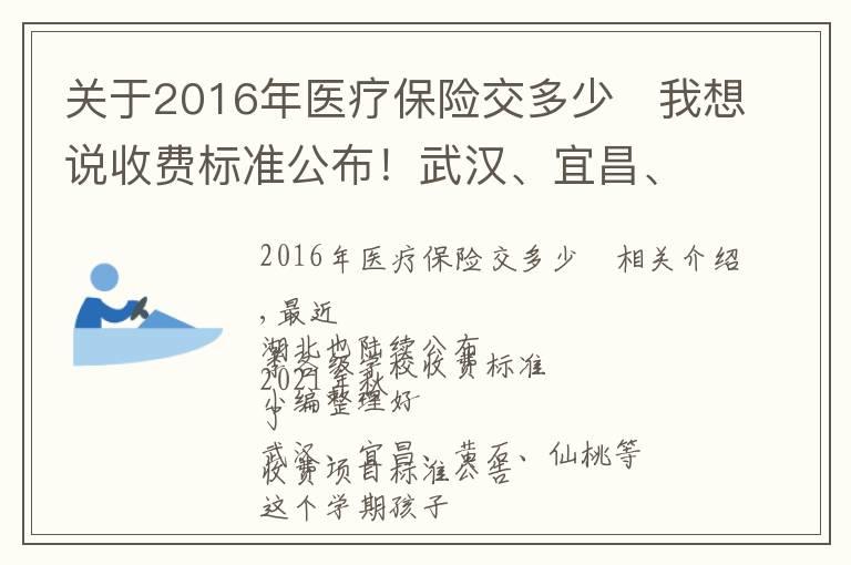 关于2016年医疗保险交多少	我想说收费标准公布！武汉、宜昌、黄石……家长速看