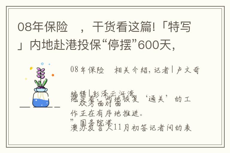 08年保险	，干货看这篇!「特写」内地赴港投保“停摆”600天，年薪百万的保险代理人去哪儿了？