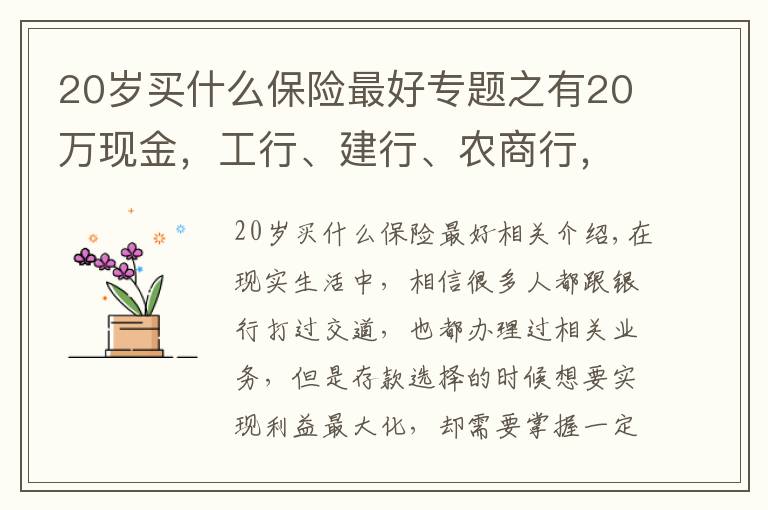 20岁买什么保险最好专题之有20万现金，工行、建行、农商行，存款选择哪家银行更好？