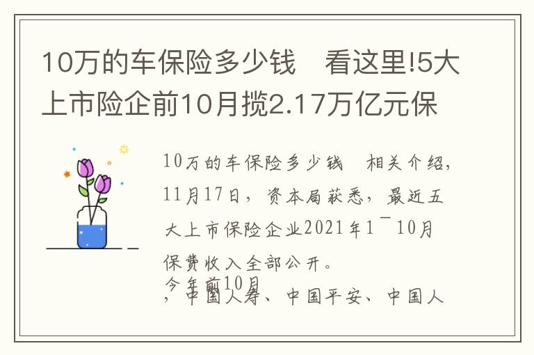 10万的车保险多少钱	看这里!5大上市险企前10月揽2.17万亿元保费，人保10月车险保费恢复正增长