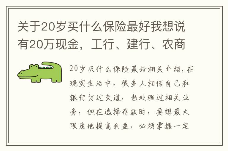 关于20岁买什么保险最好我想说有20万现金，工行、建行、农商行，存款选择哪家银行更好？