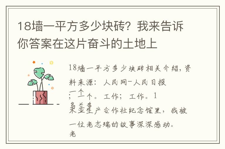 18墙一平方多少块砖？我来告诉你答案在这片奋斗的土地上