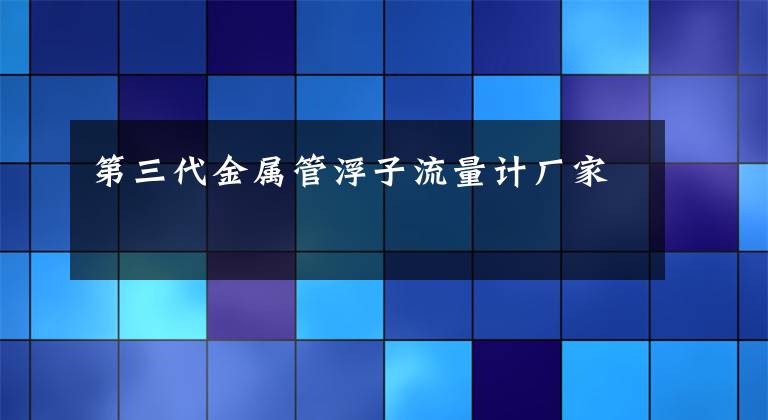 第三代金属管浮子流量计厂家