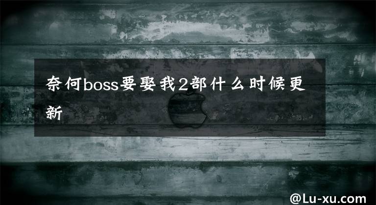 奈何boss要娶我2部什么时候更新