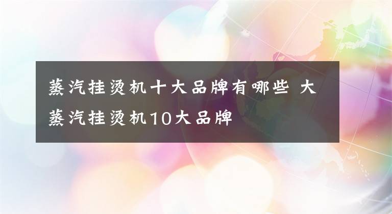 蒸汽挂烫机十大品牌有哪些 大蒸汽挂烫机10大品牌