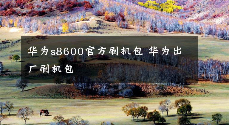 华为s8600官方刷机包 华为出厂刷机包