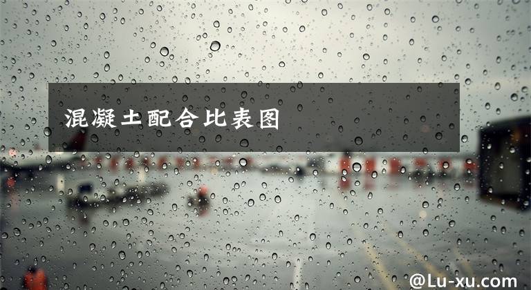 混凝土配合比表图