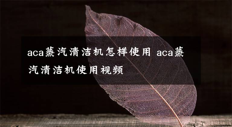 aca蒸汽清洁机怎样使用 aca蒸汽清洁机使用视频