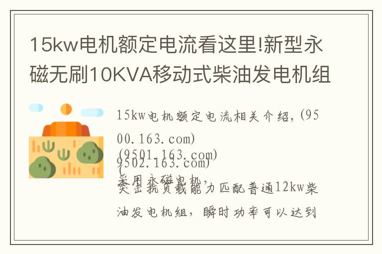 15kw电机额定电流看这里!新型永磁无刷10KVA移动式柴油发电机组