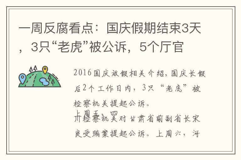一周反腐看点：国庆假期结束3天，3只“老虎”被公诉，5个厅官被查文章配图
