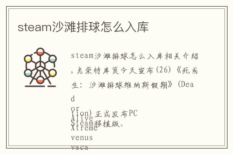 steam沙滩排球怎么入库