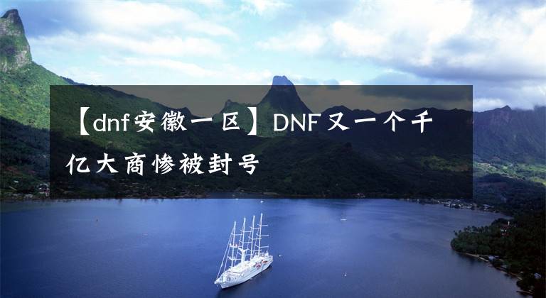 【dnf安徽一区】DNF又一个千亿大商惨被封号