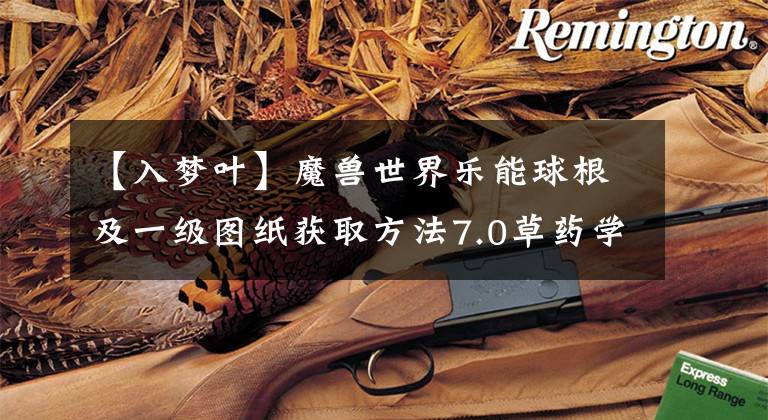 【入梦叶】魔兽世界乐能球根及一级图纸获取方法7.0草药学攻略文章配图