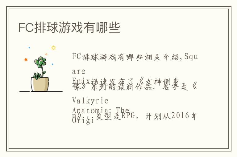 FC排球游戏有哪些文章配图