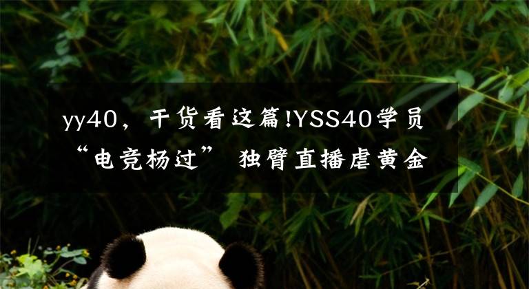 yy40，干货看这篇!YSS40学员“电竞杨过” 独臂直播虐黄金选手