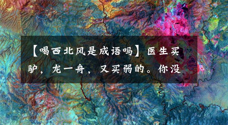 【喝西北风是成语吗】医生买驴，龙一舟，又买弱的。你没有错。这些真是成语文章配图