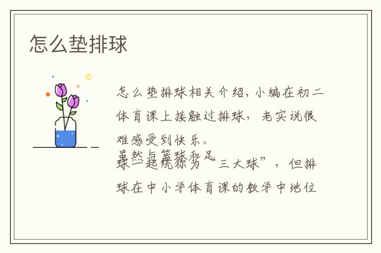 怎么垫排球文章配图