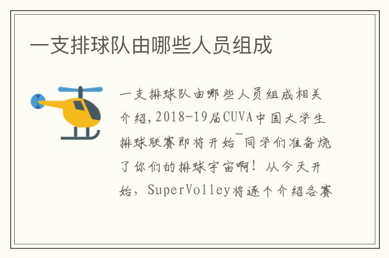 一支排球队由哪些人员组成文章配图