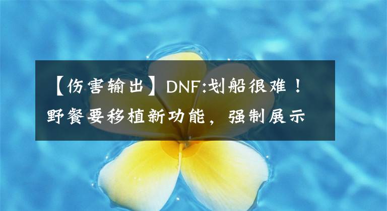 【伤害输出】DNF:划船很难！野餐要移植新功能，强制展示队员伤害输出文章配图