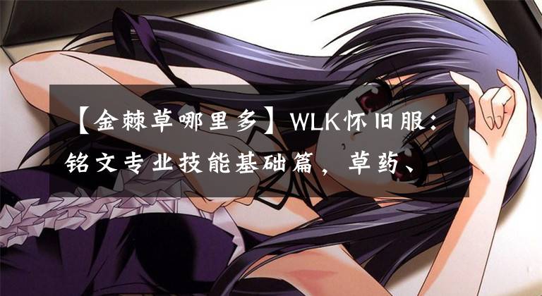 【金棘草哪里多】WLK怀旧服：铭文专业技能基础篇，草药、墨水之关系