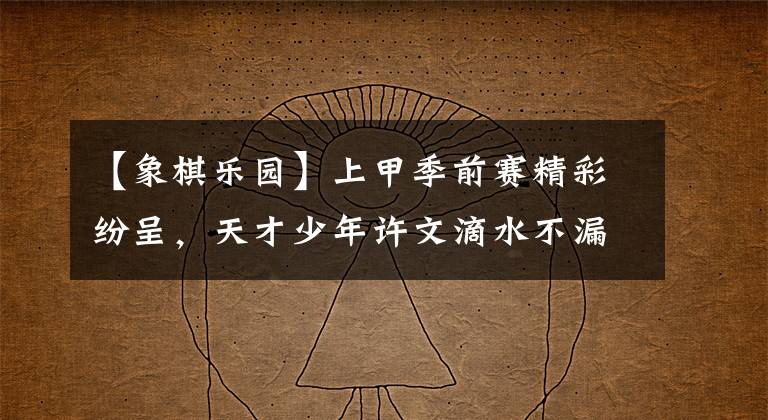【象棋乐园】上甲季前赛精彩纷呈，天才少年许文滴水不漏，战胜了刀斧的手法。文章配图