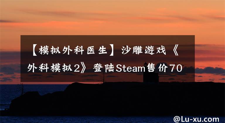 【模拟外科医生】沙雕游戏《外科模拟2》登陆Steam售价70，支持中文