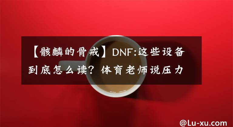 【骸麟的骨戒】DNF:这些设备到底怎么读？体育老师说压力很大