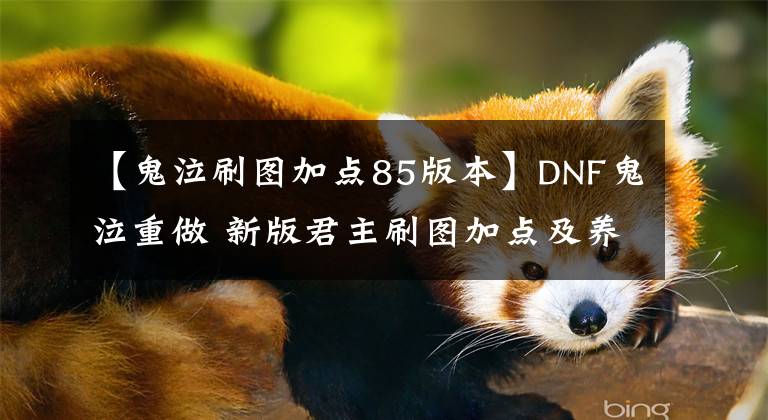【鬼泣刷图加点85版本】DNF鬼泣重做 新版君主刷图加点及养成推荐文章配图