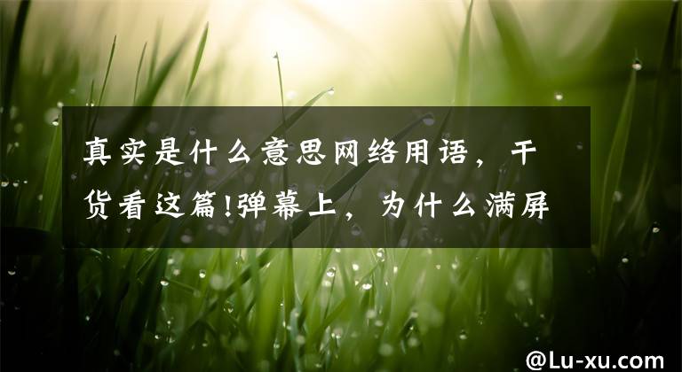 真实是什么意思网络用语，干货看这篇!弹幕上，为什么满屏是“太真实了”“过于真实”？