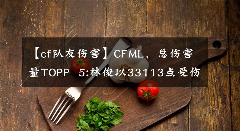 【cf队友伤害】CFML，总伤害量TOPP  5:林俊以33113点受伤名列第一。文章配图