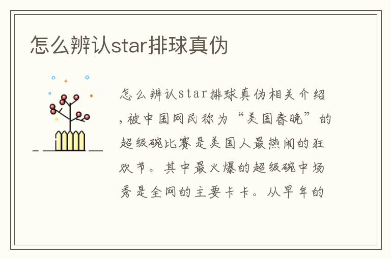 怎么辨认star排球真伪