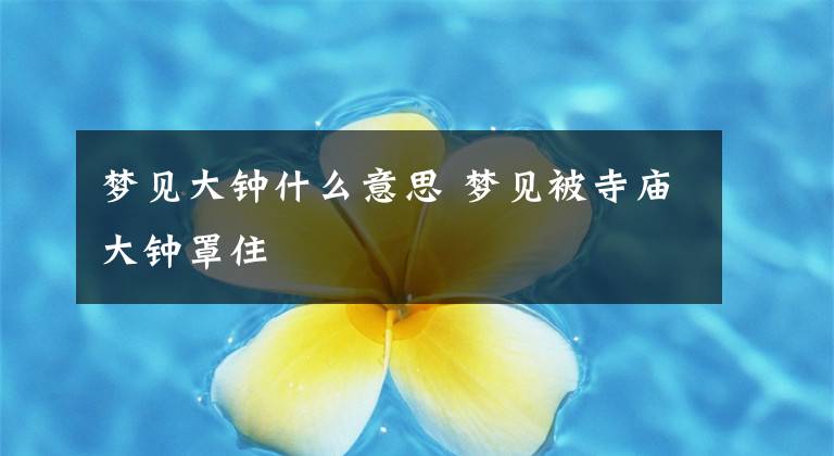 梦见大钟什么意思 梦见被寺庙大钟罩住文章配图