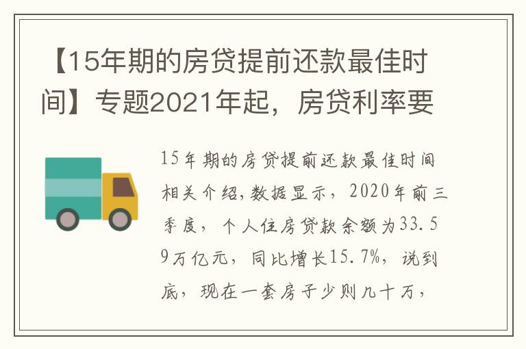 【15年期的房贷提前还款最佳时间】专题2021年起，房贷利率要下调？新规下，提前还款最好超过1年