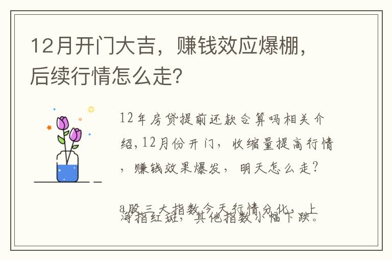 12月开门大吉，赚钱效应爆棚，后续行情怎么走？