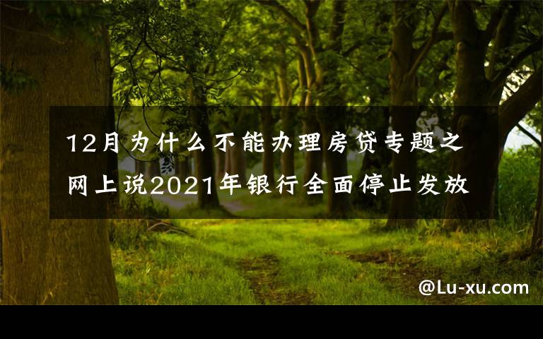 12月为什么不能办理房贷专题之网上说2021年银行全面停止发放住房贷款，是真的吗？