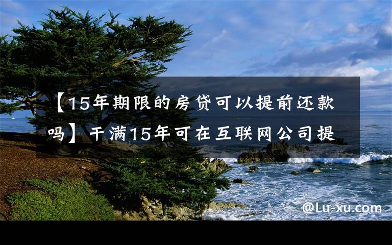 【15年期限的房贷可以提前还款吗】干满15年可在互联网公司提前退休？