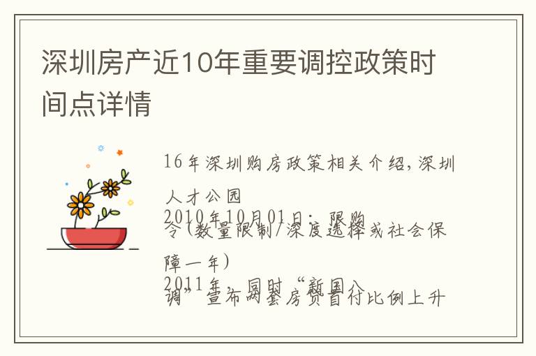 深圳房产近10年重要调控政策时间点详情文章配图