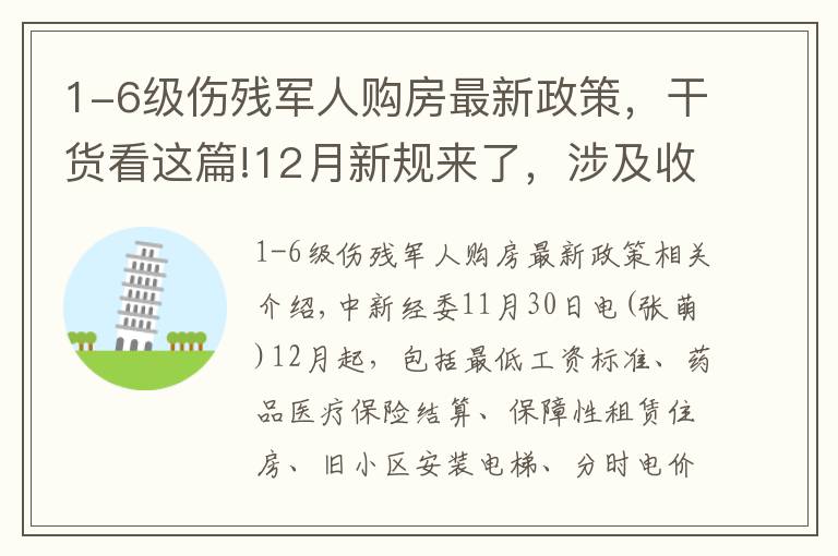 1-6级伤残军人购房最新政策，干货看这篇!12月新规来了，涉及收入、医疗、住房、出行、饮水