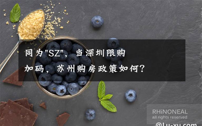 同为"SZ"，当深圳限购加码，苏州购房政策如何？