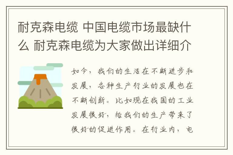 耐克森电缆 中国电缆市场最缺什么 耐克森电缆为大家做出详细介绍文章配图