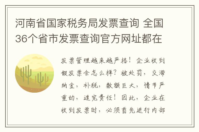 河南省国家税务局发票查询 全国36个省市发票查询官方网址都在这里了！文章配图