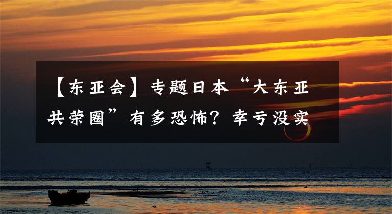 【东亚会】专题日本“大东亚共荣圈”有多恐怖？幸亏没实现，否则重建世界格局文章配图