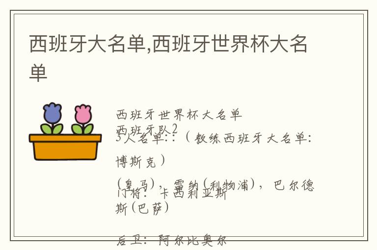 西班牙大名单,西班牙世界杯大名单文章配图