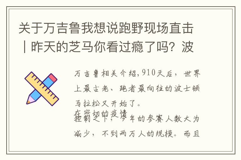 关于万吉鲁我想说跑野现场直击｜昨天的芝马你看过瘾了吗？波马又来啦文章配图