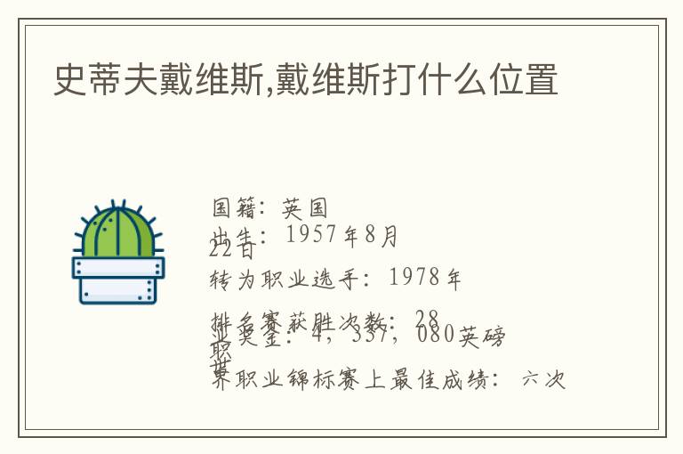 史蒂夫戴维斯,戴维斯打什么位置文章配图