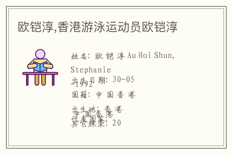 欧铠淳,香港游泳运动员欧铠淳文章配图