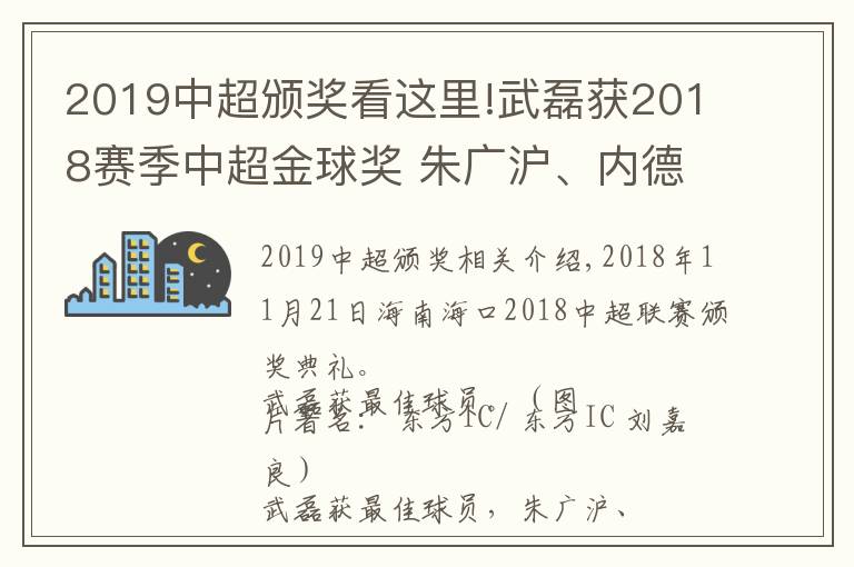 2019中超颁奖看这里!武磊获2018赛季中超金球奖 朱广沪、内德维德为其颁奖文章配图
