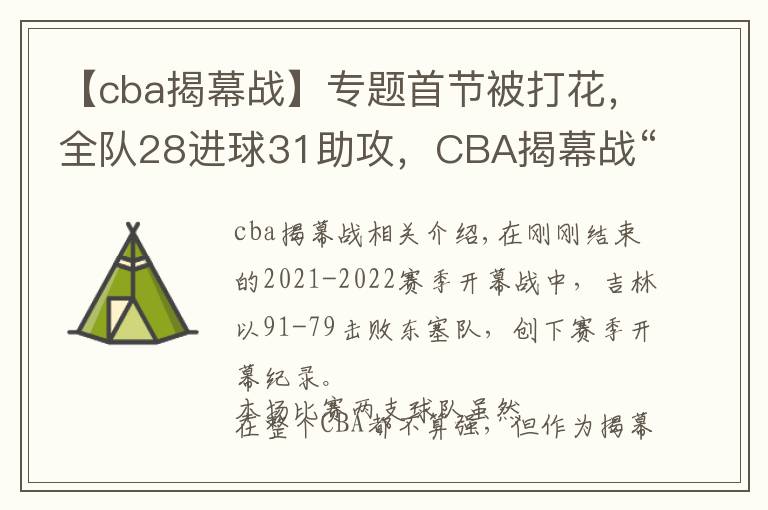 【cba揭幕战】专题首节被打花，全队28进球31助攻，CBA揭幕战“网红队”负吉林文章配图